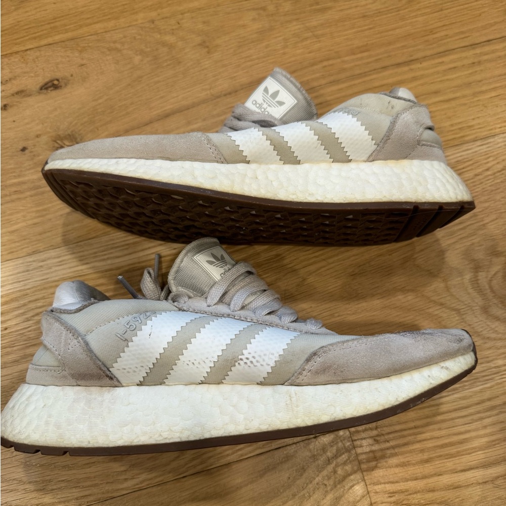 Adidas Cream and White Running Shoes
